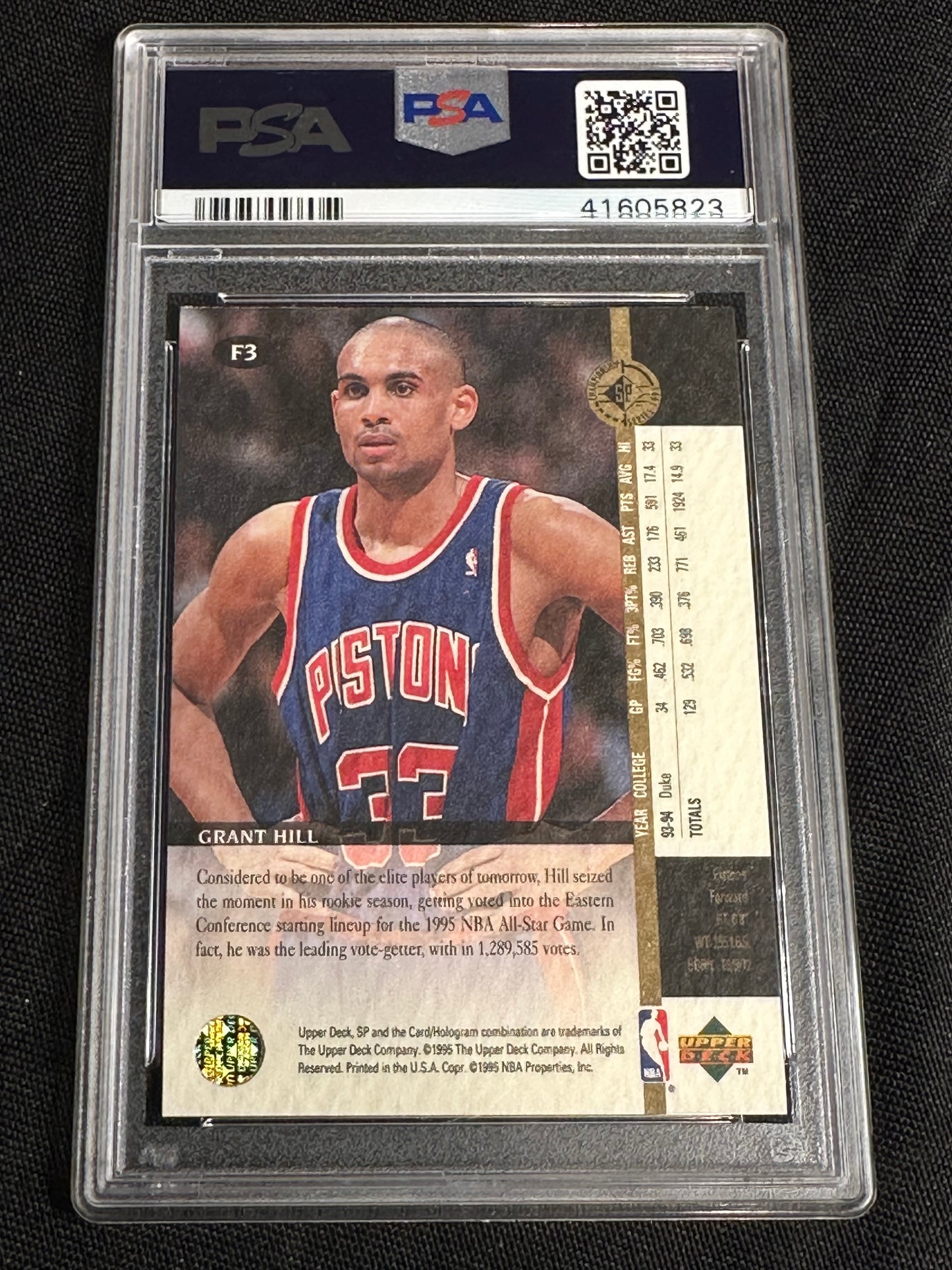 1994 SP Championship Future Playoff Heroes ROOKIE Grant Hill #F3 PSA 10