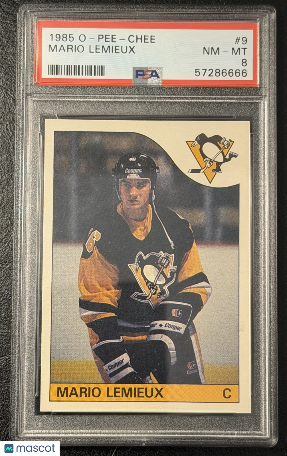 1985 O-Pee-Chee Mario Lemieux #9 PSA 8