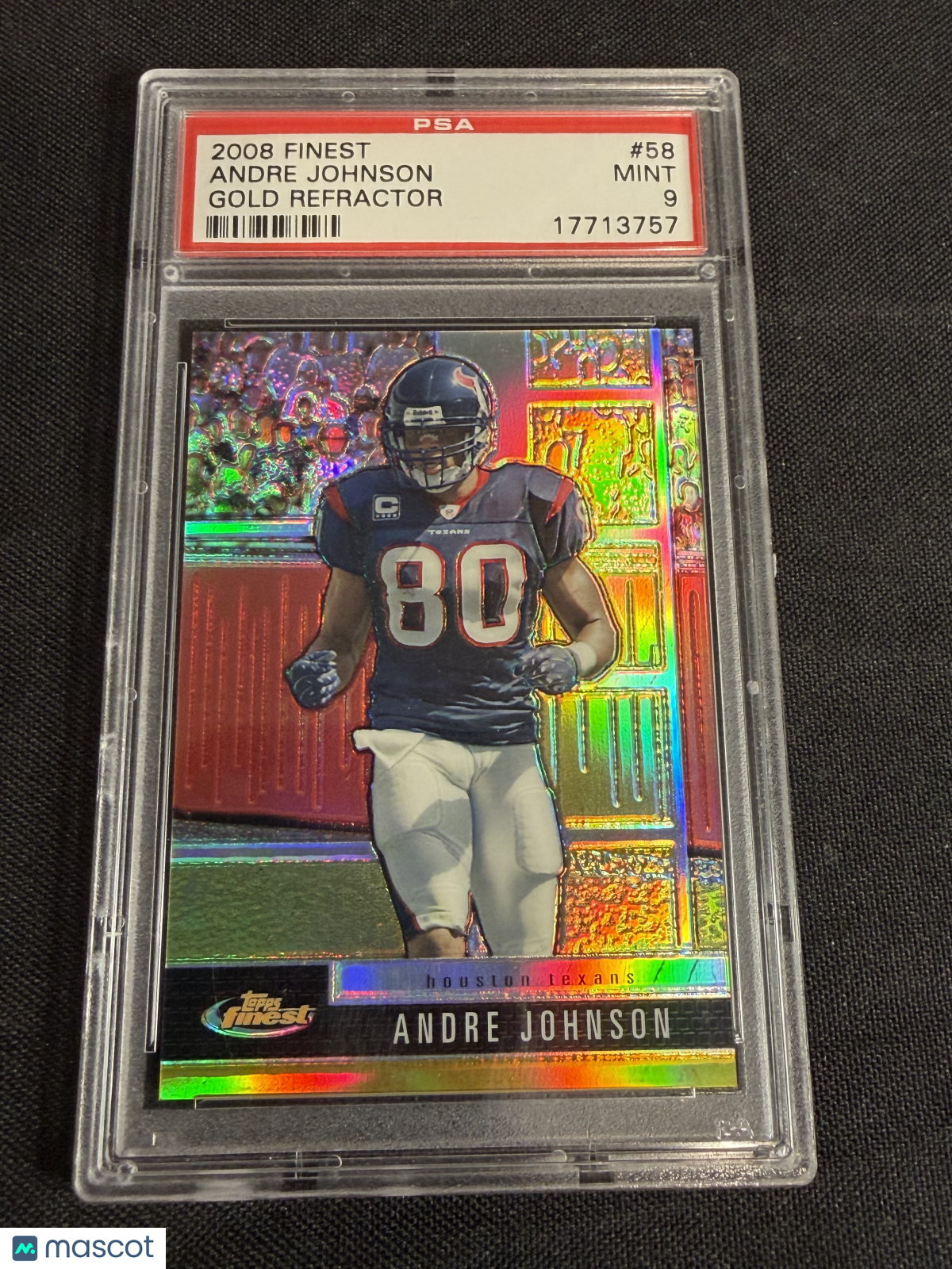 2008 Finest Andre Johnson #58 Gold Refractor PSA 9