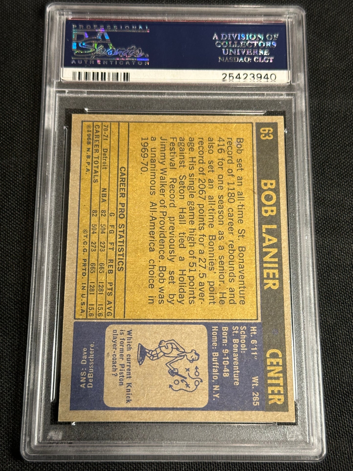1971 Topps Bob Lanier #63 PSA 7