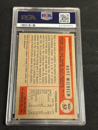 1954 Bowman Hoyt Wilhelm #57 PSA 7