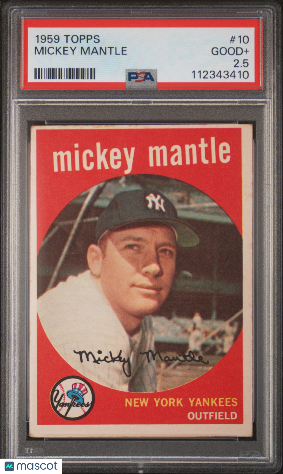 1959 Topps Mickey Mantle #10 PSA 2.5