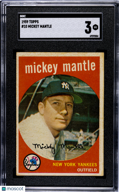 1959 Topps Mickey Mantle #10 SGC 3