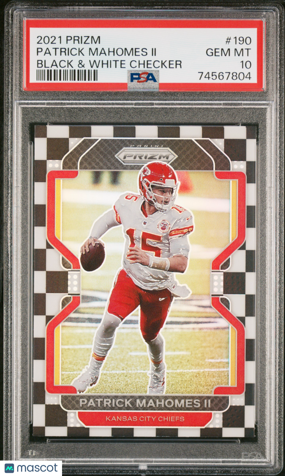 2021 Panini Prizm Patrick Mahomes II #190 Black & White Checker PSA 10