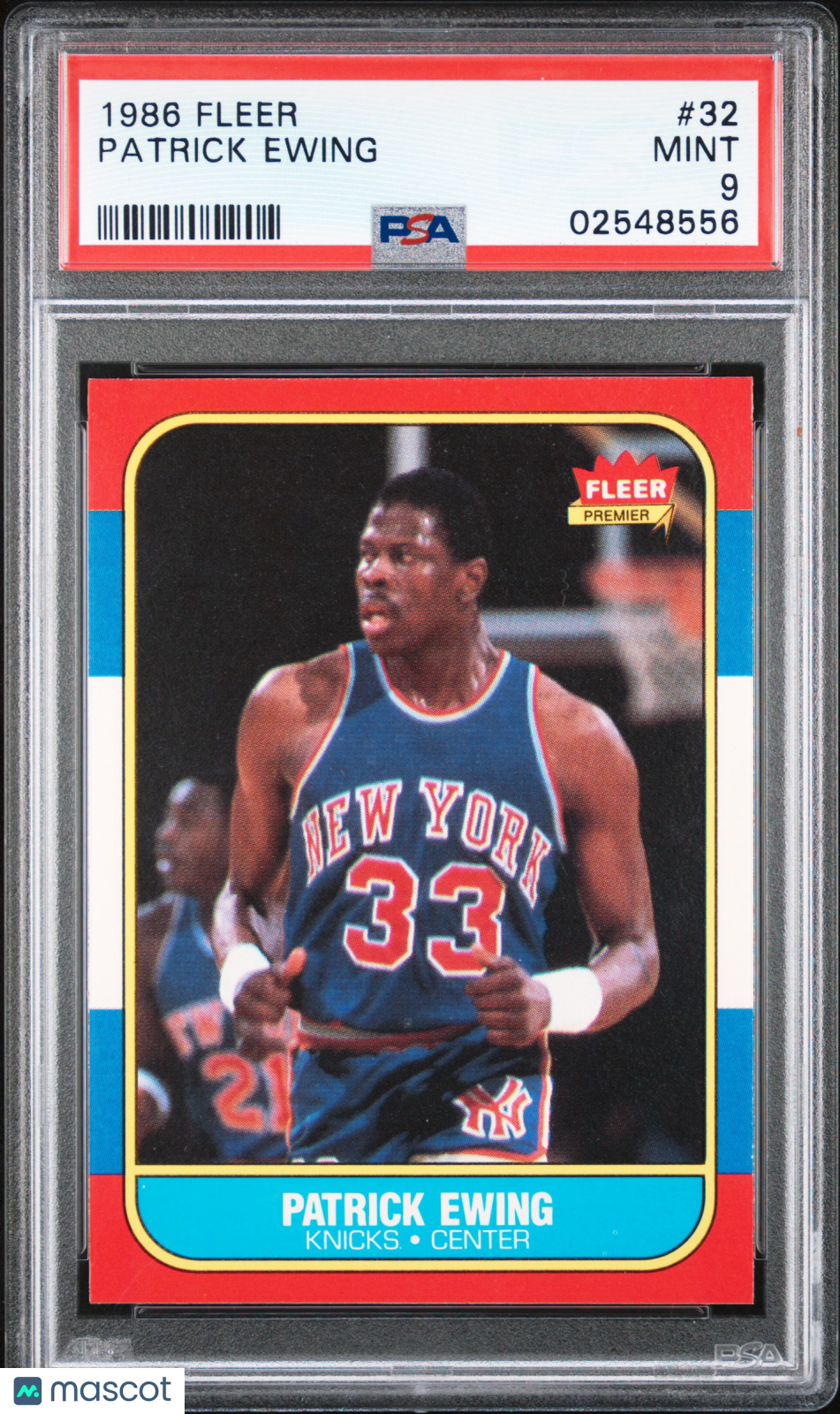 1986 Fleer Patrick Ewing #32 PSA 9