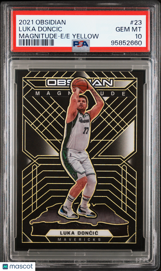 2021 Panini Obsidian Magnitude Luka Doncic #23 Yellow Low Pop PSA 10