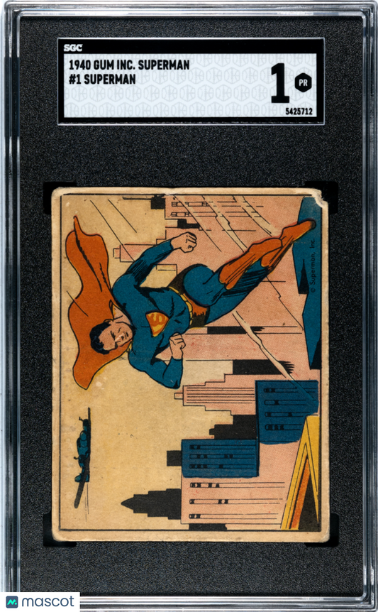 1940 Gum Inc. Superman Rookie Card RC #1 SGC 1