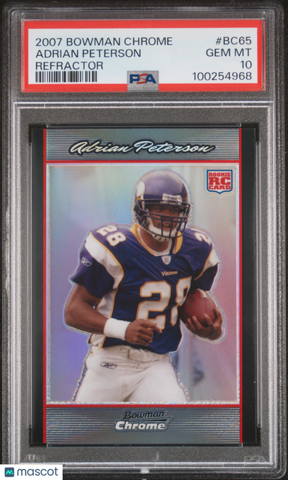 2007 Bowman Chrome Adrian Peterson #BC65 Refractor PSA 10