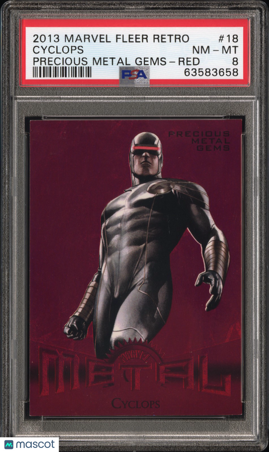 2013 Marvel Fleer Retro Precious Metal Gems Cyclops #18 PSA 8