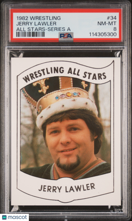 1982 Wrestling All-Stars Series A Jerry Lawler #34 Rookie PSA 8