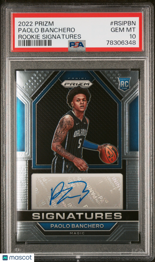 2022 Panini Prizm Rookie Signatures Paolo Banchero #RSIPBN PSA 10