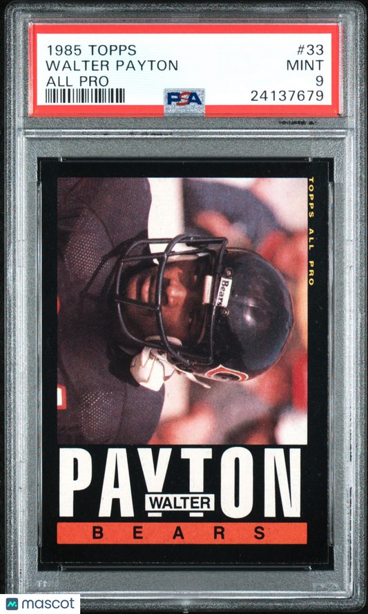 1985 Topps Walter Payton #33 All Pro PSA 9