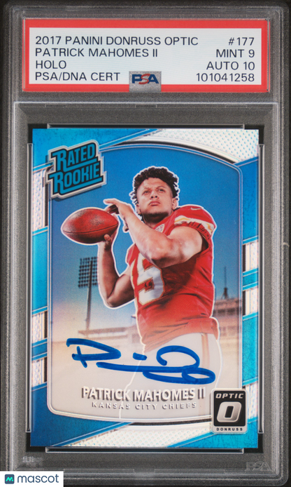 2017 Panini Donruss Optic Patrick Mahomes II #177 Holo PSA 9