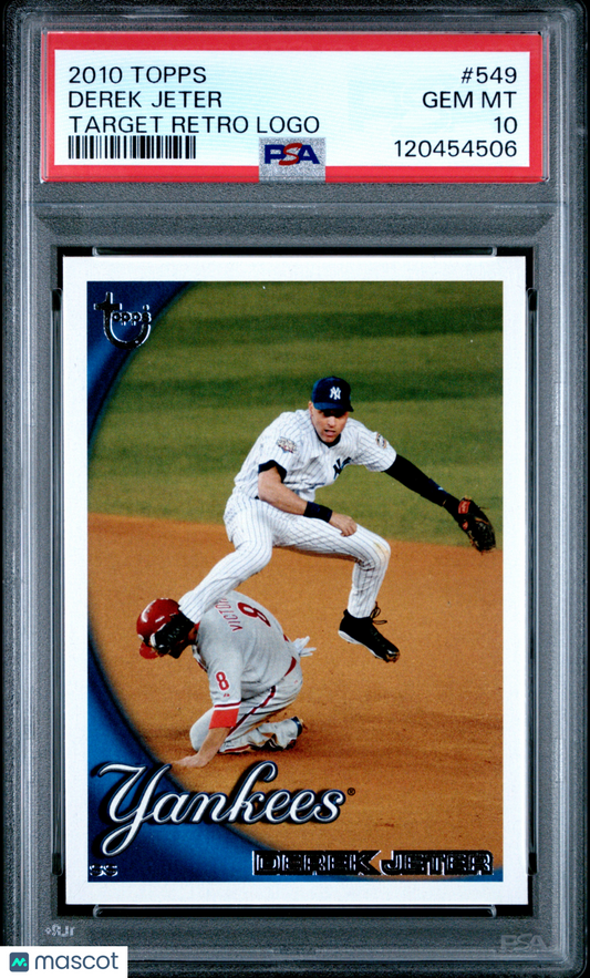 POP 1 2010 Topps Derek Jeter #549 Target Retro Logo PSA 10
