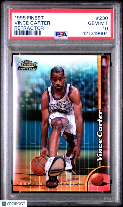 1998 Finest Vince Carter #230 Refractor PSA 10