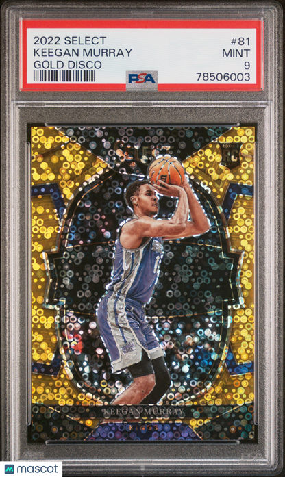 2022 Panini Select Keegan Murray #81 Gold Disco #4/10 PSA 9