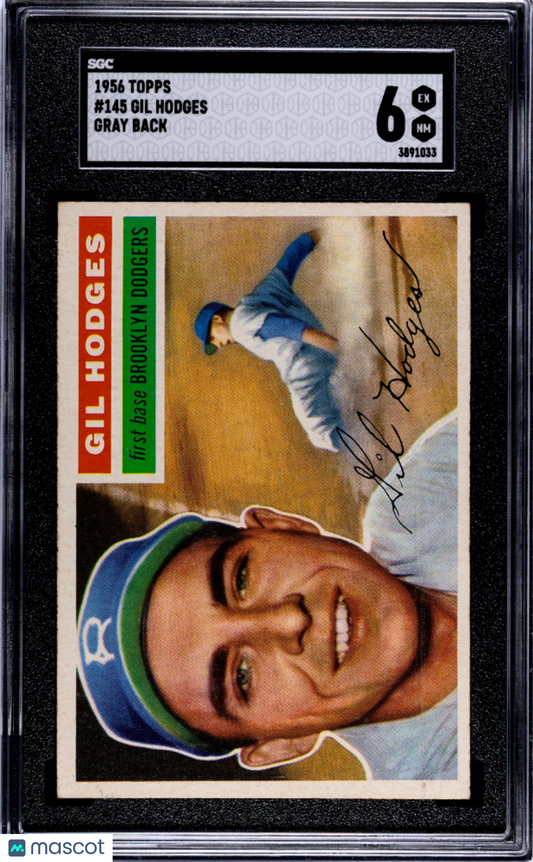 1956 Topps Gil Hodges #145 Gray Back SGC 6