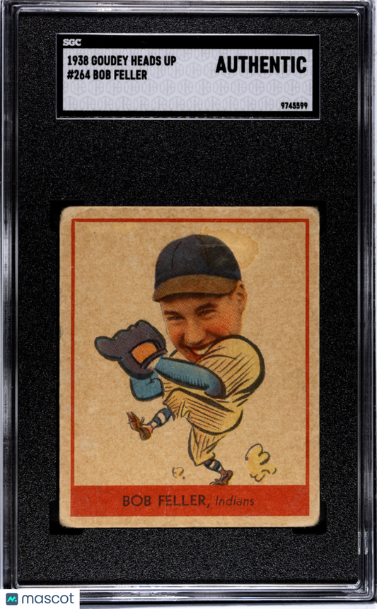 1938 Goudey Heads Up Bob Feller #264 SGC A
