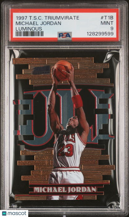 1997 Stadium Club Triumvirate Michael Jordan #T1B Luminous PSA 9