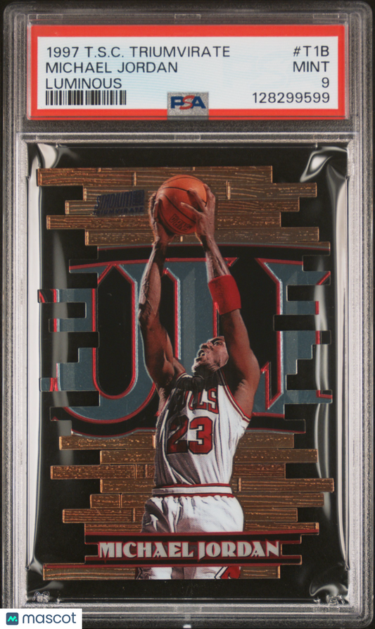 1997 Stadium Club Triumvirate Michael Jordan #T1B Luminous PSA 9