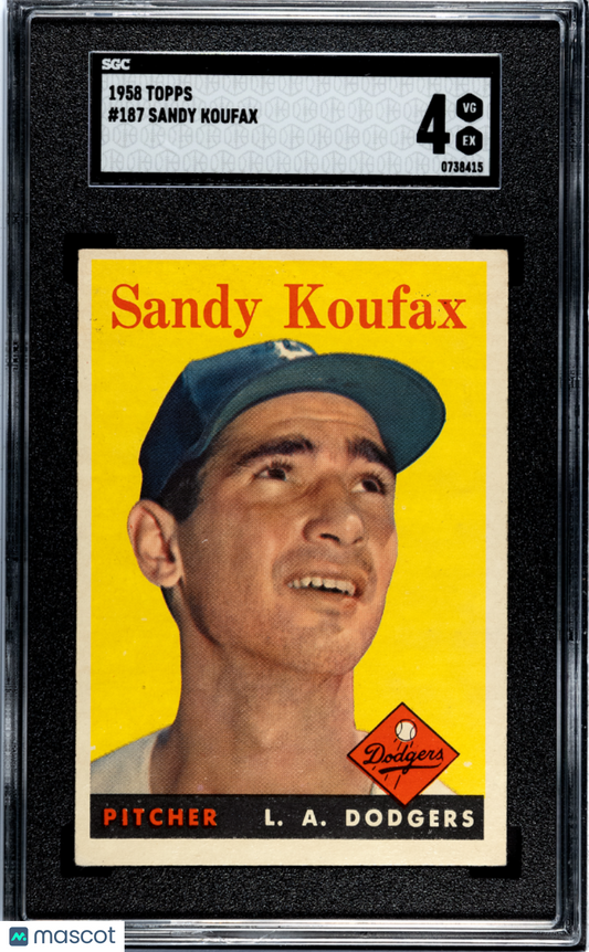 1958 Topps Sandy Koufax #187 SGC 4