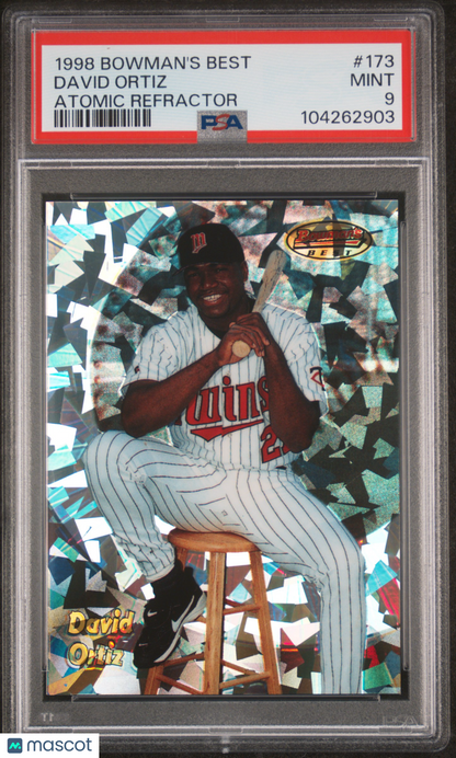 1998 Bowman's Best David Ortiz #173 Atomic Refractor PSA 9