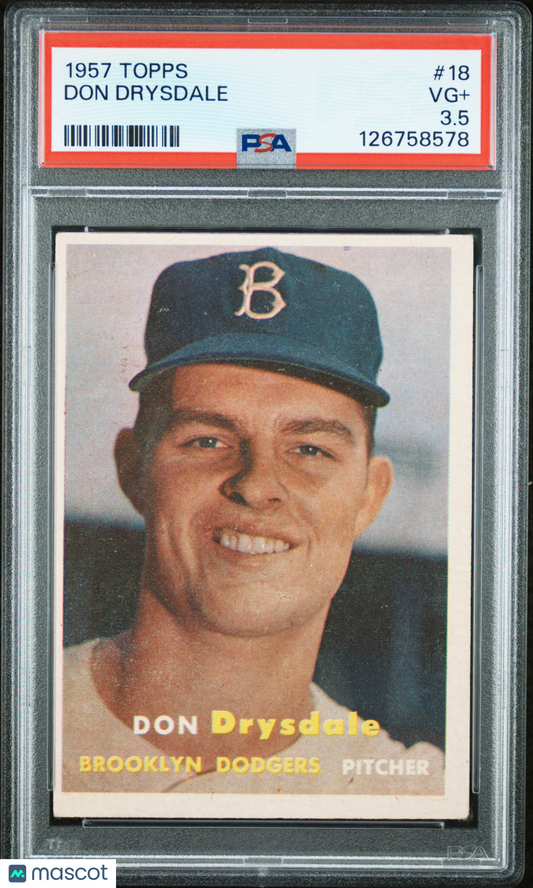 1957 Topps Don Drysdale #18 PSA 3.5