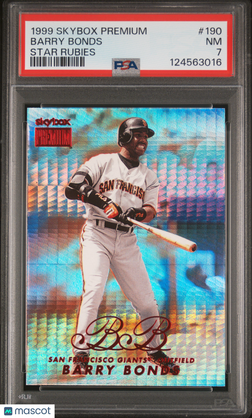 1999 Skybox Premium Barry Bonds #190 Star Rubies PSA 7