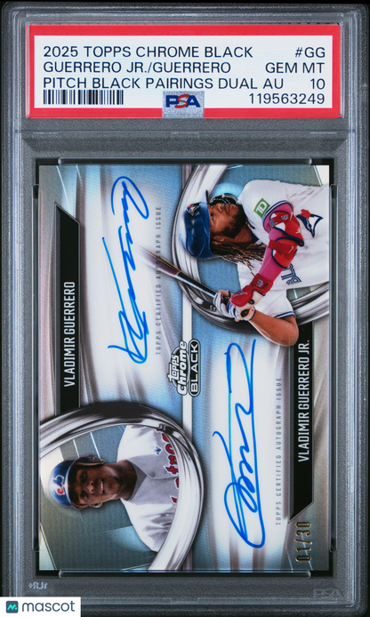 2025 Topps Chrome Black Autographs Guerrero Guerrero JR. #GG PSA 10