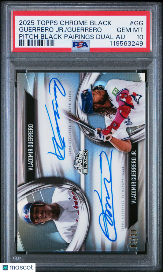 2025 Topps Chrome Black Autographs Guerrero Guerrero JR. #GG PSA 10