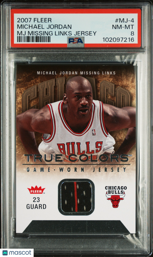 2007 Fleer MJ Missing Links Jersey Michael Jordan #MJ-4 PSA 8