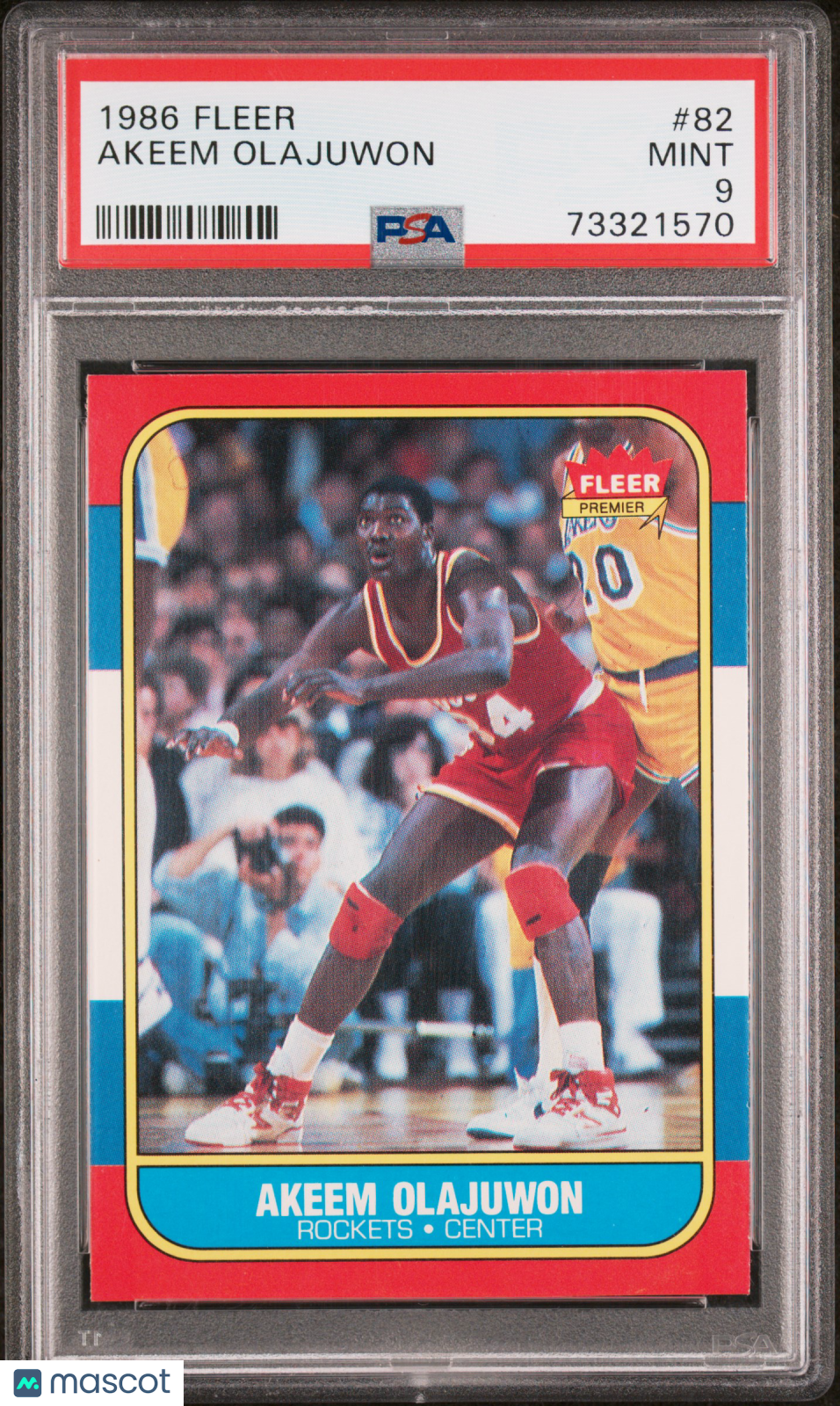 1986 Fleer Akeem Olajuwon #82 PSA 9