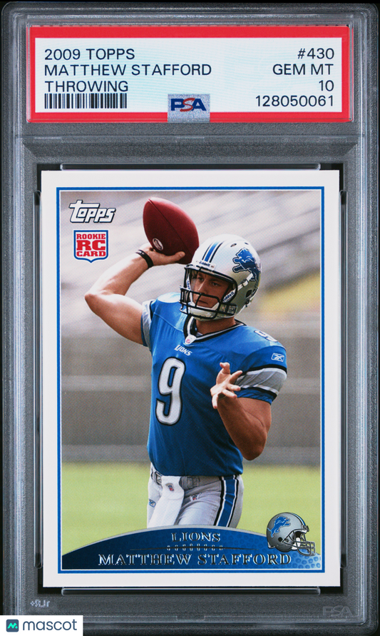 2009 Topps Matthew Stafford #430 Throwing PSA 10