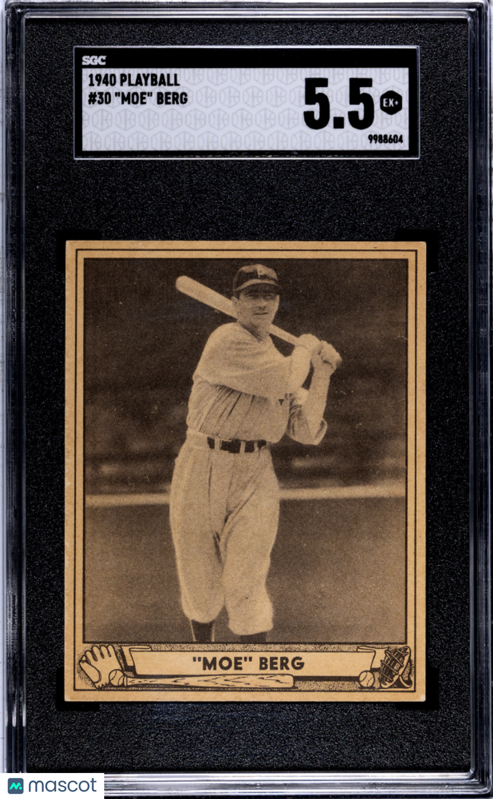 1940 Playball Moe Berg #30 SGC 5.5
