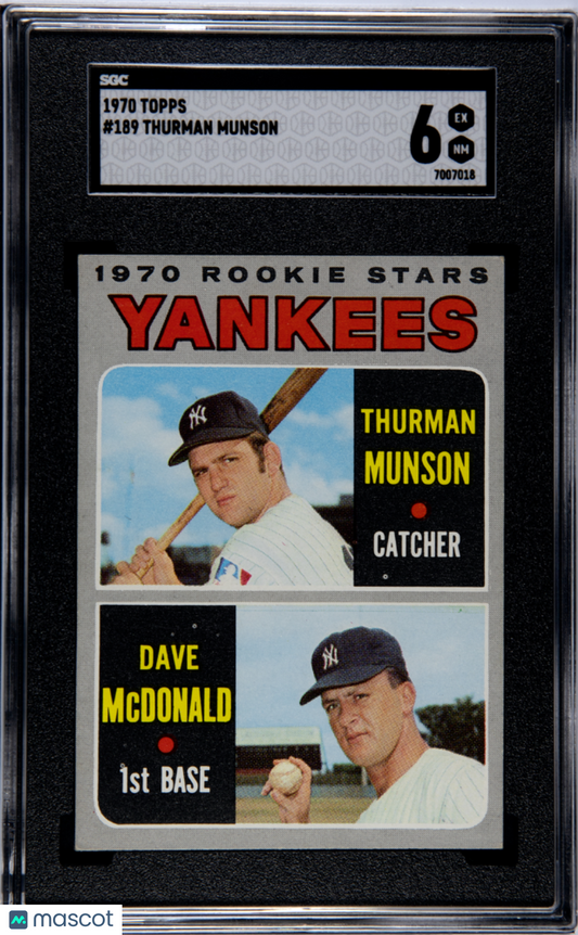 1970 Topps Thurman Munson #189 SGC 6