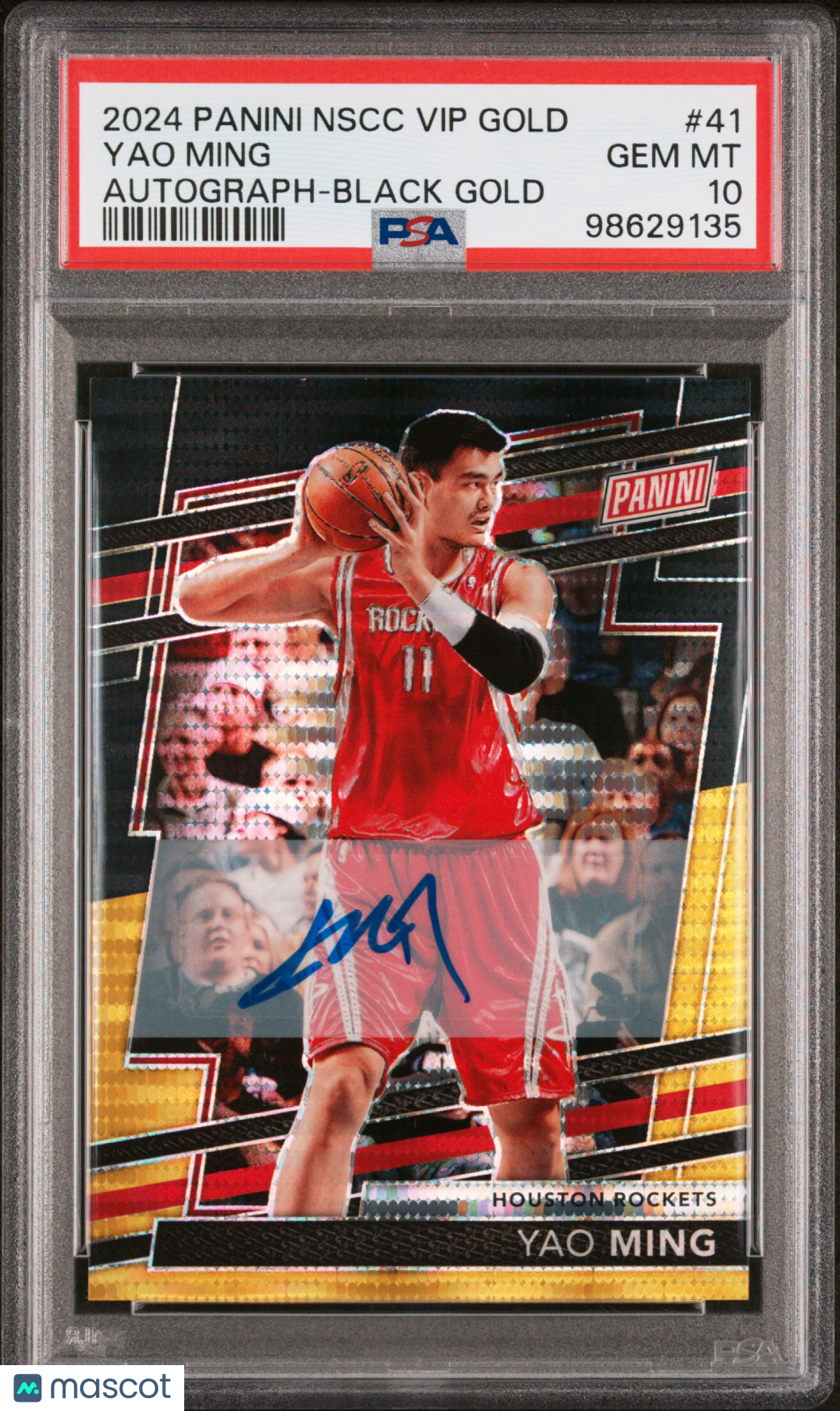 2024 Panini National NSCC Vip Gold #2/5 Yao Ming #41 Autograph Black PSA 10