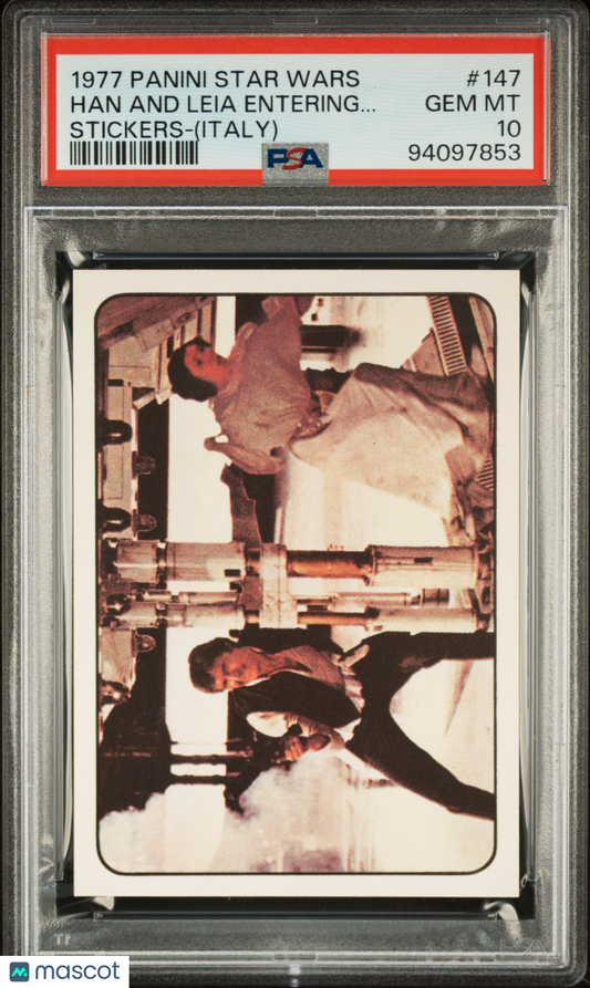 1977 Panini Stickers Star Wars (Italy) Han And Leia Entering.. . #147 PSA 10