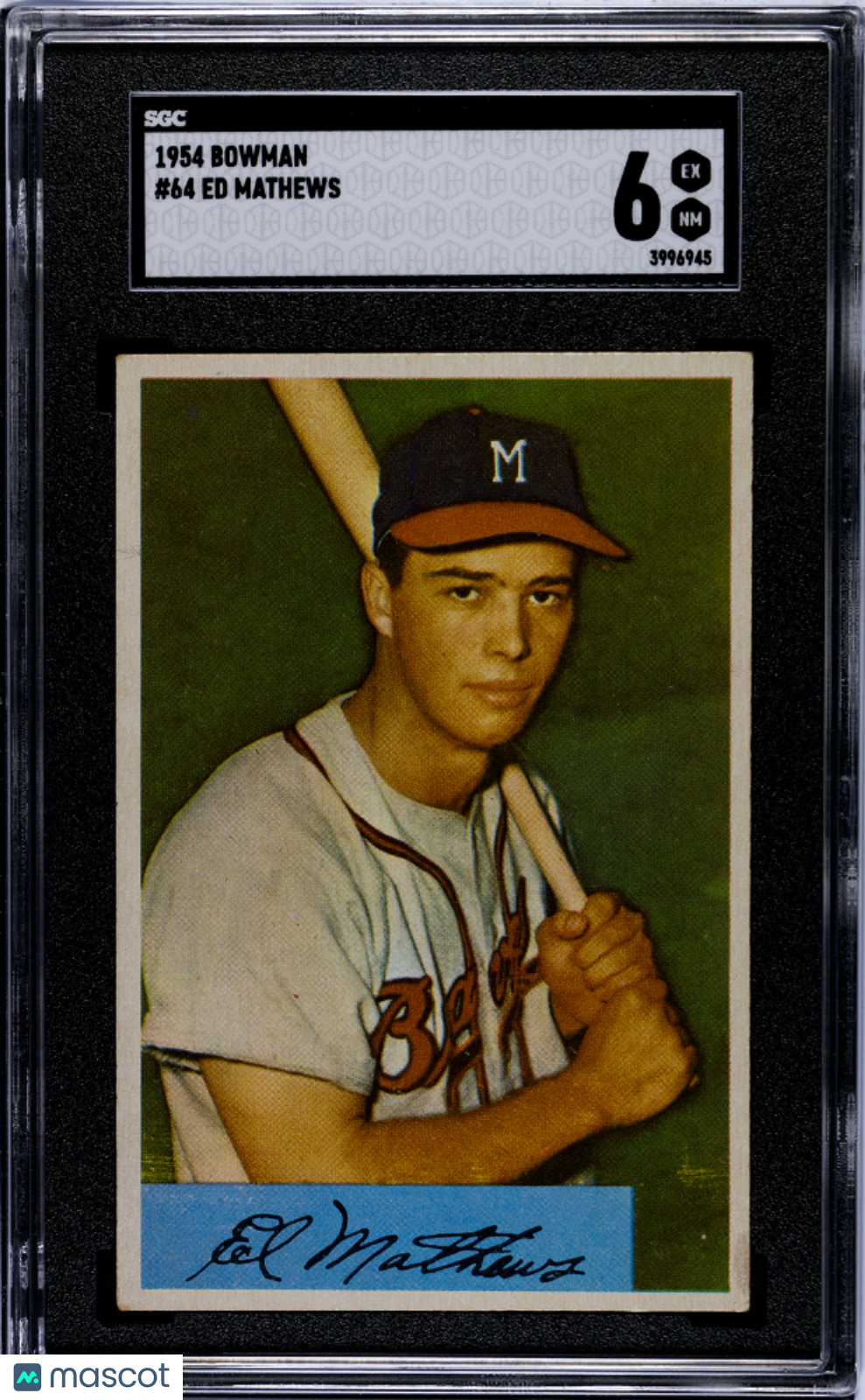 1954 Bowman Ed Mathews #64 SGC 6