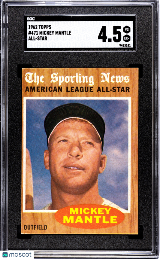 1962 Topps Mickey Mantle #471 All Star SGC 4.5