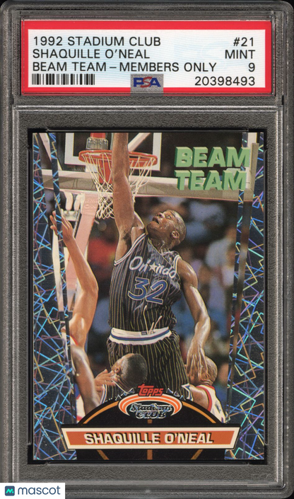 1992 Stadium Club Beam Team Shaquille O'Neal #21 Members Only PSA 9
