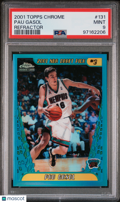 2001 Topps Chrome Pau Gasol #131 Refractor PSA 9