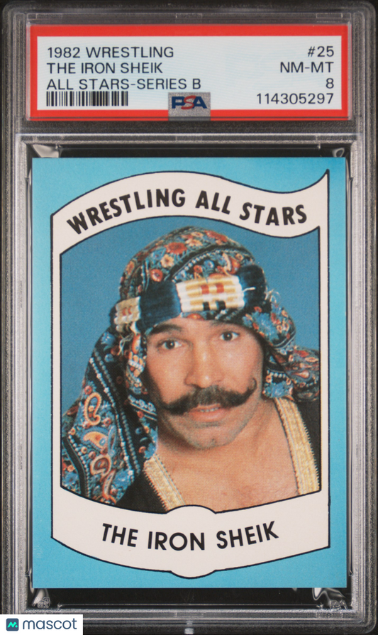 1982 Wrestling All-Stars-Series B The Iron Sheik #25 Rookie PSA 8