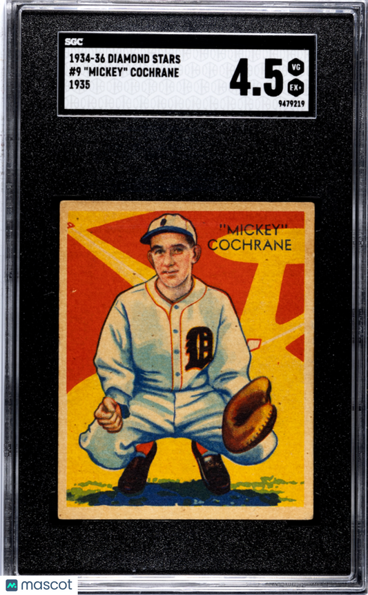 1934 Diamond Stars Mickey Cochrane #9 1935 SGC 4.5
