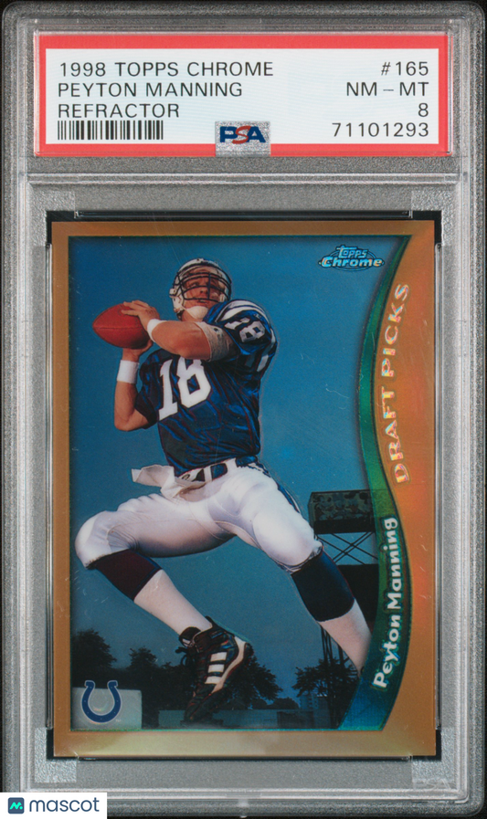 1998 Topps Chrome Peyton Manning #165 Refractor PSA 8