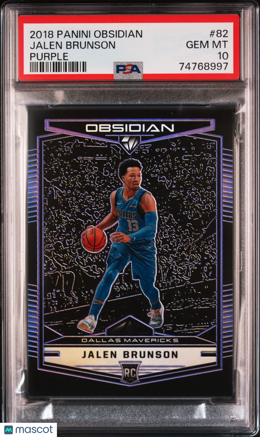 2018 Panini Obsidian Jalen Brunson #82 Purple PSA 10