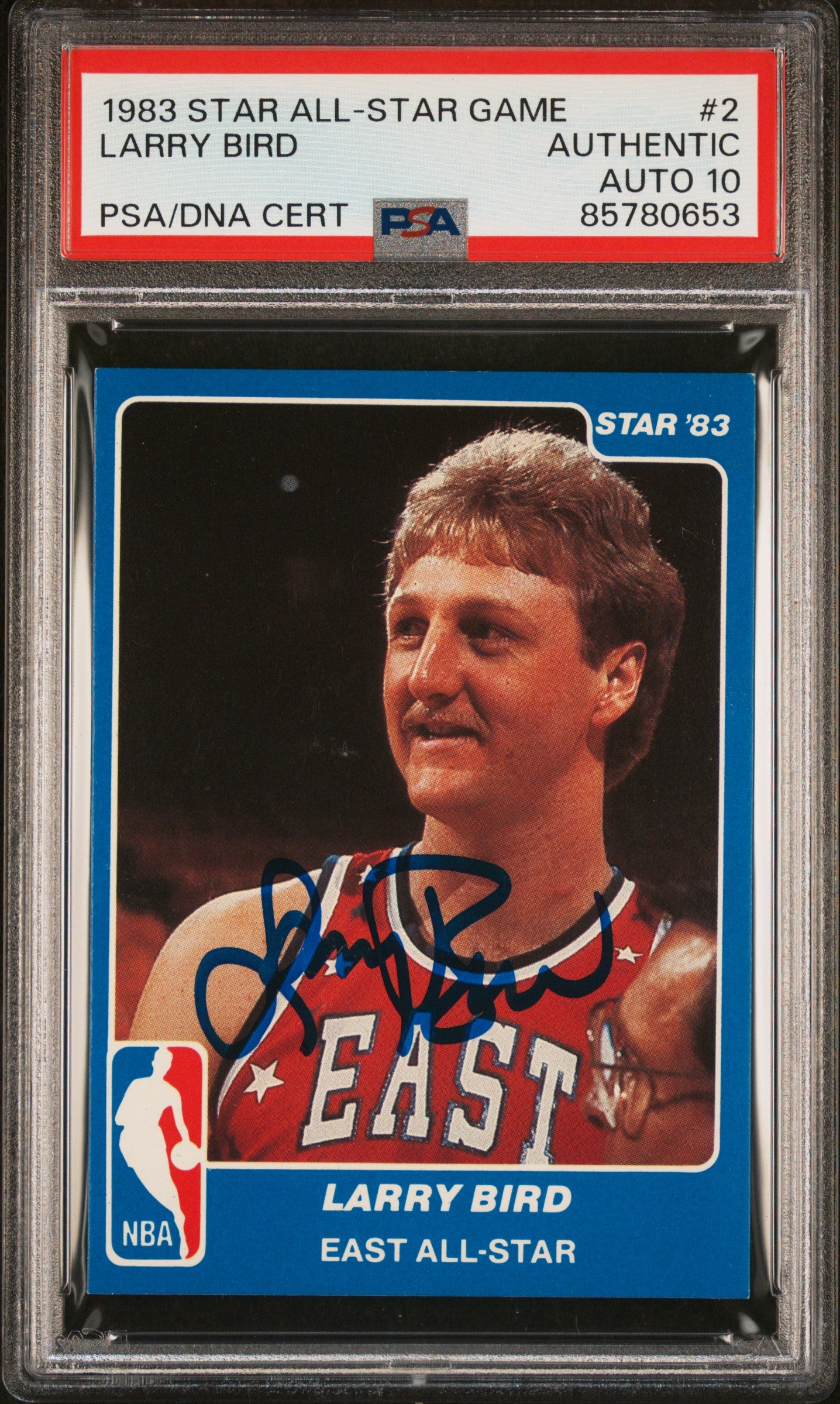 1983 Star All-Star Game Larry Bird #2 authentic PSA/DNA 10 Autograph