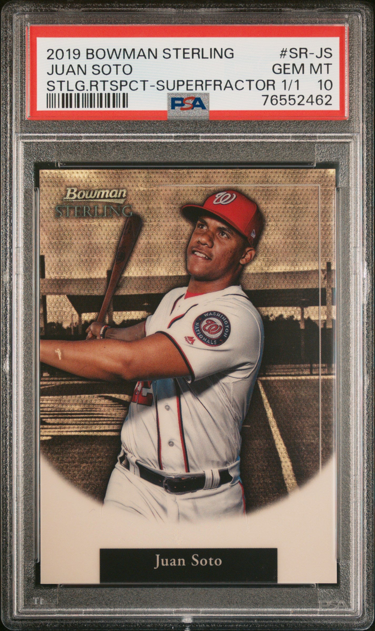 2019 Bowman Sterling Sterling Retrospect superfractor Juan Soto 1/1 PSA 10