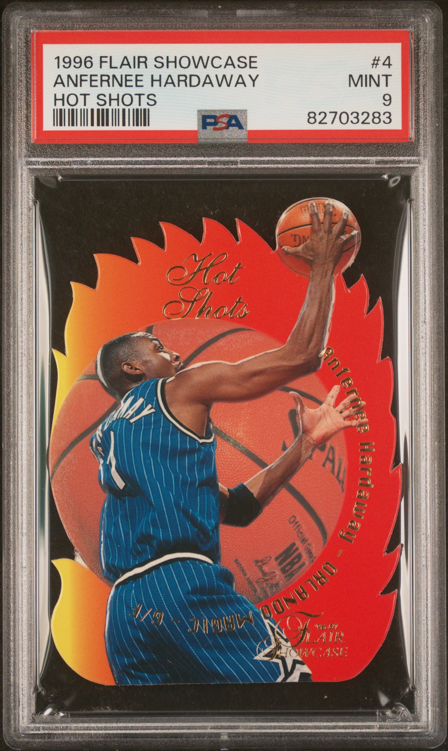 1996 Flair Showcase Hot Shots Anfernee Hardaway #4 PSA 9