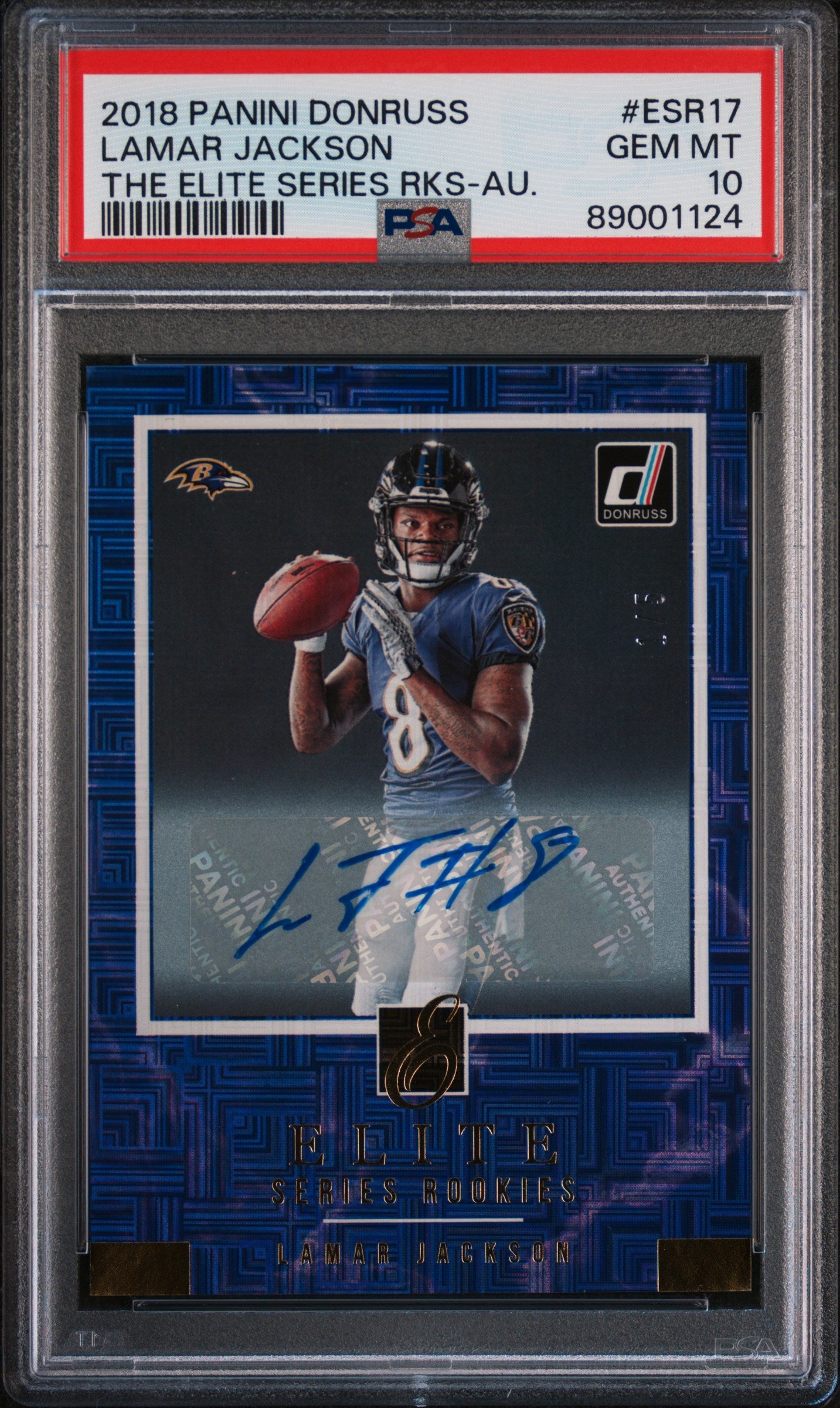 2018 Panini Donruss The Elite Series Rookies Lamar Jackson  PSA 10 #1/5 POP 1