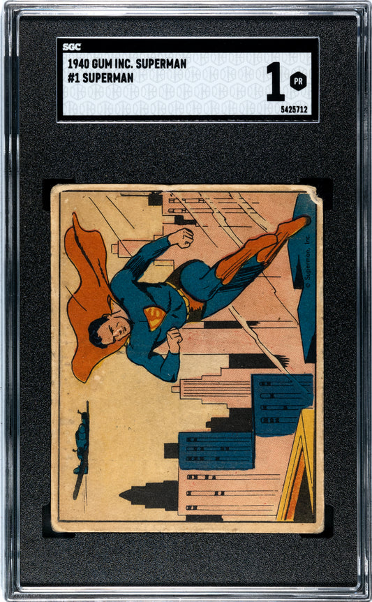 1940 Gum Inc. Superman Rookie Card RC #1 SGC 1